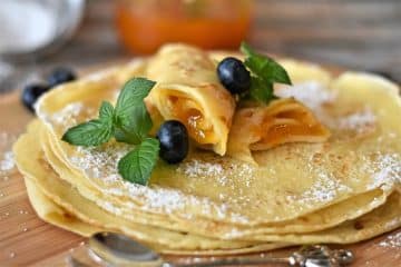 crêpe et sucre glace